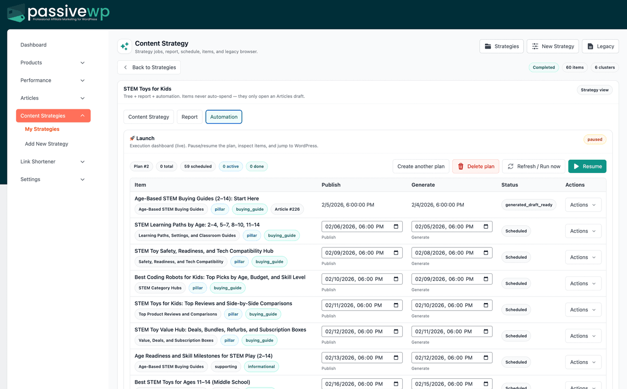 PassiveWP demo preview
